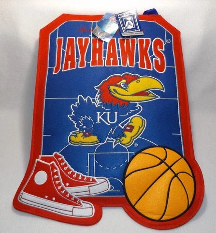 NEW University of Kansas Jayhawks Basketball Team Spirit Door Decor Felt Banner Cover