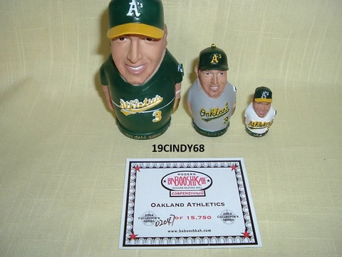 2004 SET OF 3 BABOOSHKAHS OF OAKLAND A'S 3 TIME GOLD GLOVE WINNER #3 ERIC CHAVEZ Cover