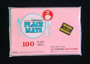 Vintage TABLEMATE Everyday-Use Paper Placemats 100 CT Pink Straubel Paper Co. - Picture 1 of 2