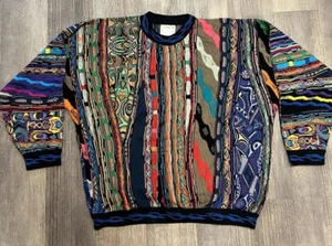 Vintage Multicolor COOGI Cotton Biggie Smalls, Conor Mcgregor Sweater 90s Med - Picture 1 of 10