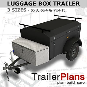 TRAILER PLANS - Enclosed Luggage Trailer - PRINTED HARDCOPY & DIGITAL DOWNLOAD - Picture 1 of 8