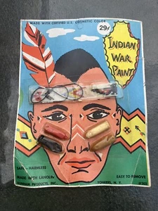 Vintage Halloween Dunham Schminkset Indianer Kriegsbemalung 60er Jahre - Bild 1 von 4