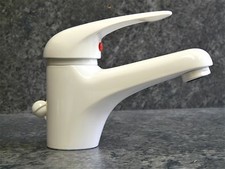 Waschtischarmatur Weiss (RAL 9010), Einhebelmischer, Wasserhahn, Magna