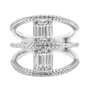 Anillo de boda panorámico único anillo de compromiso de plata de ley 925 - Imagen 1 de 4