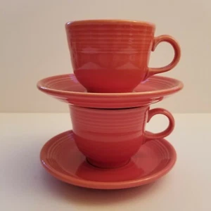 Fiestaware Homer Laughlin Retired PERSIMMON Tea Cup & Saucer - SET OF 2 - Picture 1 of 5