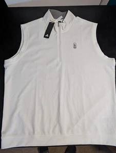 NWT MEN'S ADIDAS ELEVATED 1/4 ZIP VEST, SIZE: XL, COLOR: WHITE (J551) - Picture 1 of 2