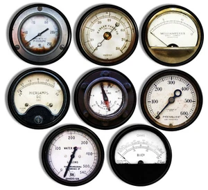 Vintage Meter Cabinet Knobs Factory Industrial Dial Steampunk Drawer Pull Handle - Picture 1 of 4