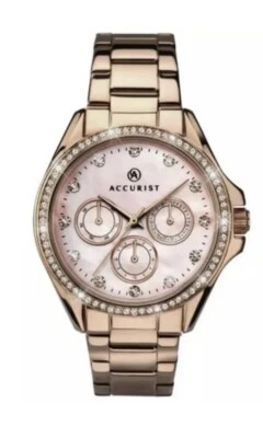 Reloj Accurist de acero inoxidable chapado en oro rosa para dama Foto 1 de 4