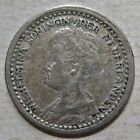 Netherlands 1921 Queen Wilhelmina I Silver Ten 10 Cents Coin (Km# 145)