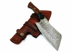 Cuchillo cuchillo cuchillo cuchillo cuchillo de carne de acero de Damasco hecho a mano. Cuchillo de carnicero - Imagen 1 de 9