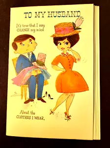 Tarjeta de felicitación vintage con sello "A mi esposo" día del padre sin usar nueva de colección años 60 - Imagen 1 de 5