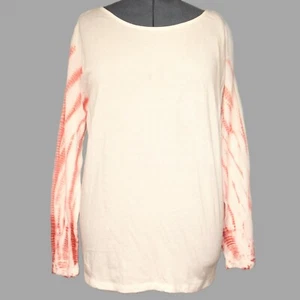 Ivory Sail Soft Shop Top Pink Ivory Tunic Keyhole Back Women's Size 1X - Picture 1 of 4