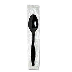 Dixie TH53C7 Wrapped Heavyweight Polystyrene Black Teaspoons (1000/Ct) New - Picture 1 of 5
