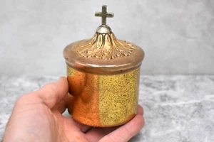 Antique Host Box, Ornate Cover, Luna Holder, All Brass (CU272) chalice co. - Picture 1 of 8