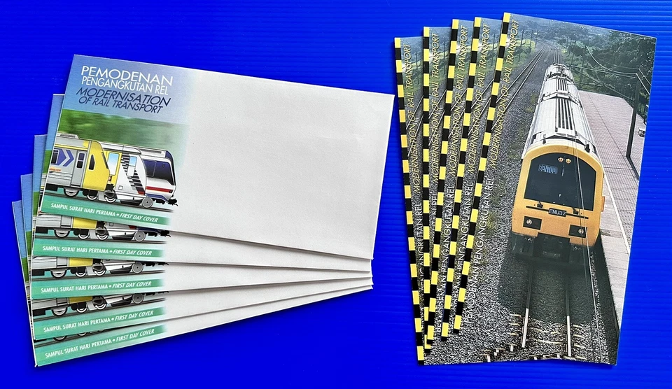 1998 Malaysia Modernisation Rail Transport, Blank FDC x1 Lot of 5 blank Covers - Image 1 of 1