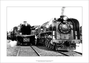 South Australia Railways 520 & 620 Class Locos A3 Art Print – 42 x 29 cm Poster - Picture 1 of 3