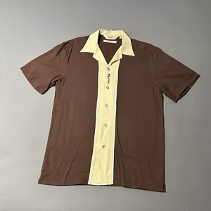 Camicia Da Vinci California Uomo Piccola Marrone Charlie Sheen Signature Series Bowling - Foto 1 di 8