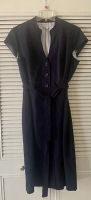 Sandra Darren Feminino Azul Marinho Manga Buttondown com Cinto Tam 14 - Imagem 1 de 4