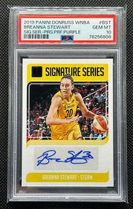 2019 Panini Donruss WNBA Breanna Stewart Press Proof Purple Auto /49 PSA 10