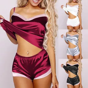 Sexy Leuchtende Frauen Schlaf Schlaf Seiden Babydoll Schnürung Nachtwäsche % - Bild 1 von 16