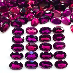 Lotto 50 pezzi granato rodolite naturale 6x4 mm taglio ovale pietre preziose sfuse non trattate - Foto 1 di 8