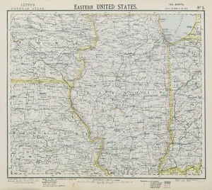 US MIDWEST. Missouri Illinois Indiana Iowa Chicago. Railroads. LETTS 1884 map - Picture 1 of 2