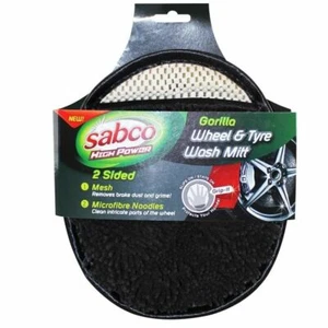 Sabco High Power Gorilla Wheel & Tyre Wash Mitt 2 Sided Mesh & Microfibre Sponge - Picture 1 of 2