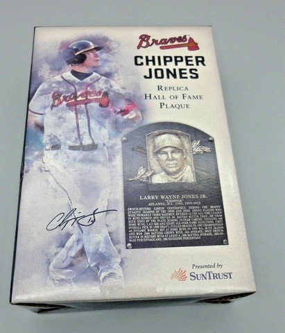 MLB ATL Atlanta Braves Baseball Chipper Jones Replica Hall of Fame Plaque Cover