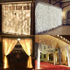 Garden Curtain Fairy Lights 300/1000 Led UK Plug Wedding Indoor Xmas Party