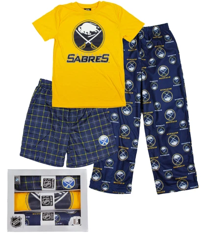 Outerstuff NHL Hockey Youth Buffalo Sabres 3-piece Boxed Pajama Set Cover