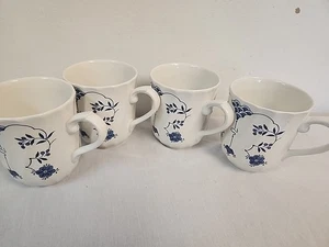 TAZZE VINTAGE 3,75H (4) CHURCHILL FINLANDIA STAFFORDSHIRE ENGLAND BLU E BIANCO - Foto 1 di 10
