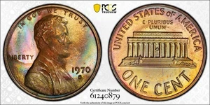 1970-S Lincoln Proof PR66BN Large Date PCGS Gold Shield - Low Pop - Toned - Picture 1 of 7