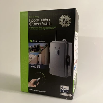 GE Jasco Z-Wave 40-Amp Direct Wire Indoor / Outdoor Smart Switch ZW4007 14285-1 - Image 1 of 4