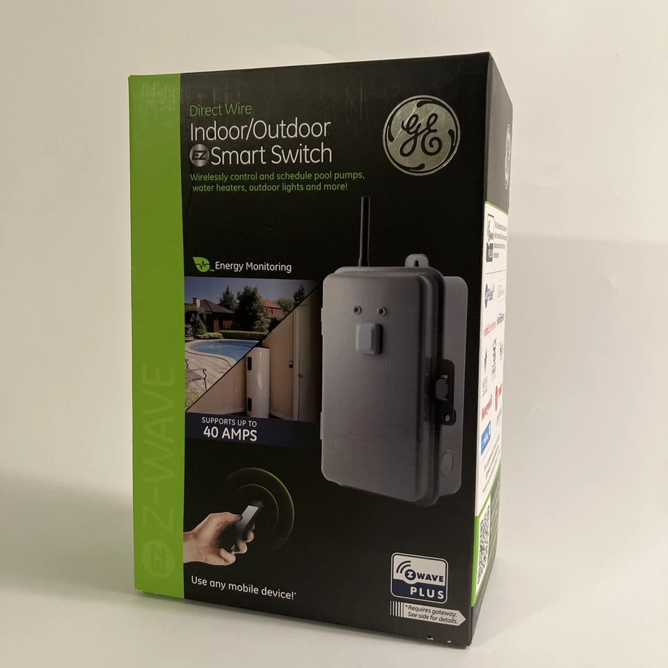 GE Jasco Z-Wave 40-Amp Direct Wire Indoor / Outdoor Smart Switch ZW4007 14285-1 - Image 1 of 4