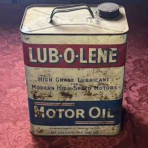 Vintage Lub-O-Lene 2 Gallonen Öl Dose 2 Gallonen Pittsburgh Penn Oil Co Creighton PA - Bild 1 von 18