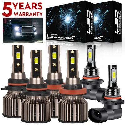 For Ford F-150 2015-2020 Front LED Headlight Hi/Lo Beam Fog Light Bulbs 6000K Q7 - Image 1 of 4