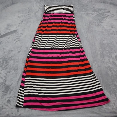 Wet Seal Skirt Womens XS Multicolor Pinstriped Flat Front A Line Maxi Bottoms - Image 1 of 4