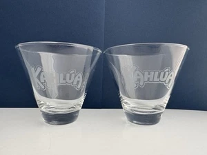 Kahlua Schnaps Niedrige Kugel Cocktail Gläser 8oz. 2er Set mit geätztem Logo - Bild 1 von 2