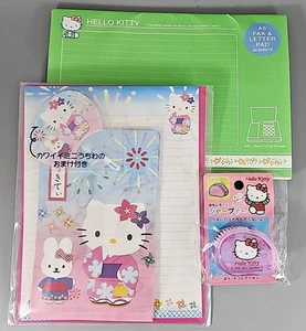 Hello Kitty Schreibwaren Set 2001 Japan Exklusiv - Neu - Pad, Anspitzer, Mehr - Bild 1 von 6