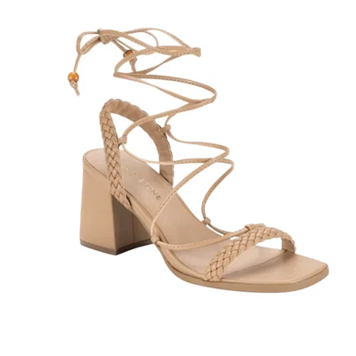 Sun & Stone Gemmaa Lace Up Block Heel Sandals Women's 7.5 Tan Casual Boho Shoes - Image 1 of 4