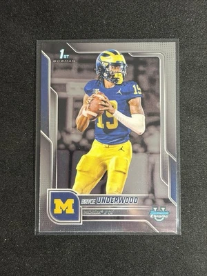 Bryce Underwood 2025 Bowman Chrome University 1st Bowman Base Michigan #196!! Foto 1 de 2