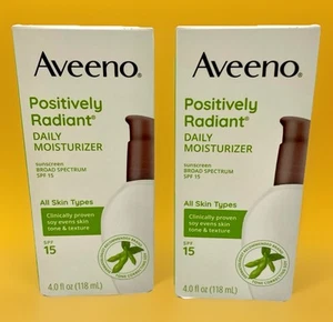 Paquete de 2 cremas hidratantes diarias Aveeno Positively Radiant FPS 15 4,0 oz X2 - Imagen 1 de 2