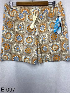 New, Fresh, Brown Floral Print Drawstring Shorts, Large For Men. - Picture 1 of 4