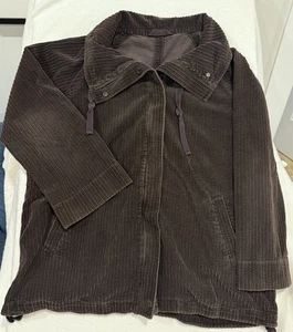 Chaqueta larga de pana marrón Eileen Fisher cubierta completa cremallera para mujer XL 2X orgánica - Imagen 1 de 7