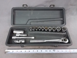 VINTAGE CRAFTSMAN 1/2 DRIVE 12 POINT SOCKET SET V SERIES SAE PERMANEX CASE USA - Bild 1 von 10