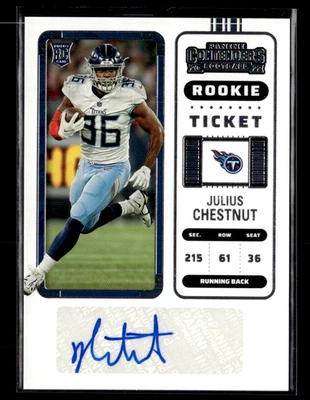 Julius Chestnut 2022 Contenders Rookie Ticket RC Auto - Image 1 of 2