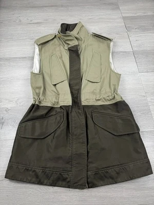 Rag And Bone Vest Women’s 6 Military Green Olive Kingsley Colorblock Equestrian - Image 1 of 4