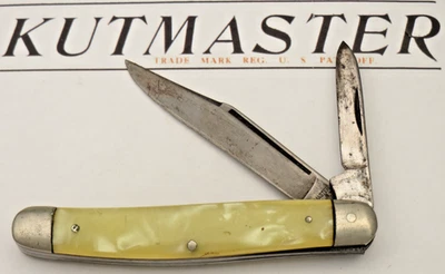 Faca vintage KUTMASTER Utica NY EUA Serpentine Jack - alças de gelo rachadas - Imagem 1 de 4