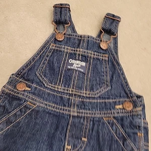 Pantaloncini tuta Oshkosh bambino bambino ragazzo blu denim taglia 6 mesi gilet - Foto 1 di 6
