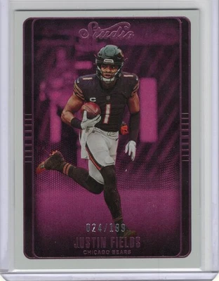 2022 Panini Chronicles - Studio Justin Fields #STU-24 Pink 024/199 - Image 1 of 2